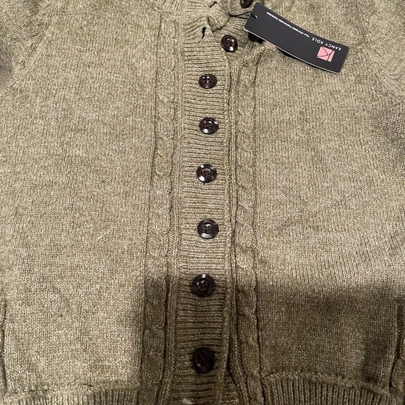 KANCY KOLE Women Cable Knit Sweater Coat Long Sleeve Button - Picture 9 of 11